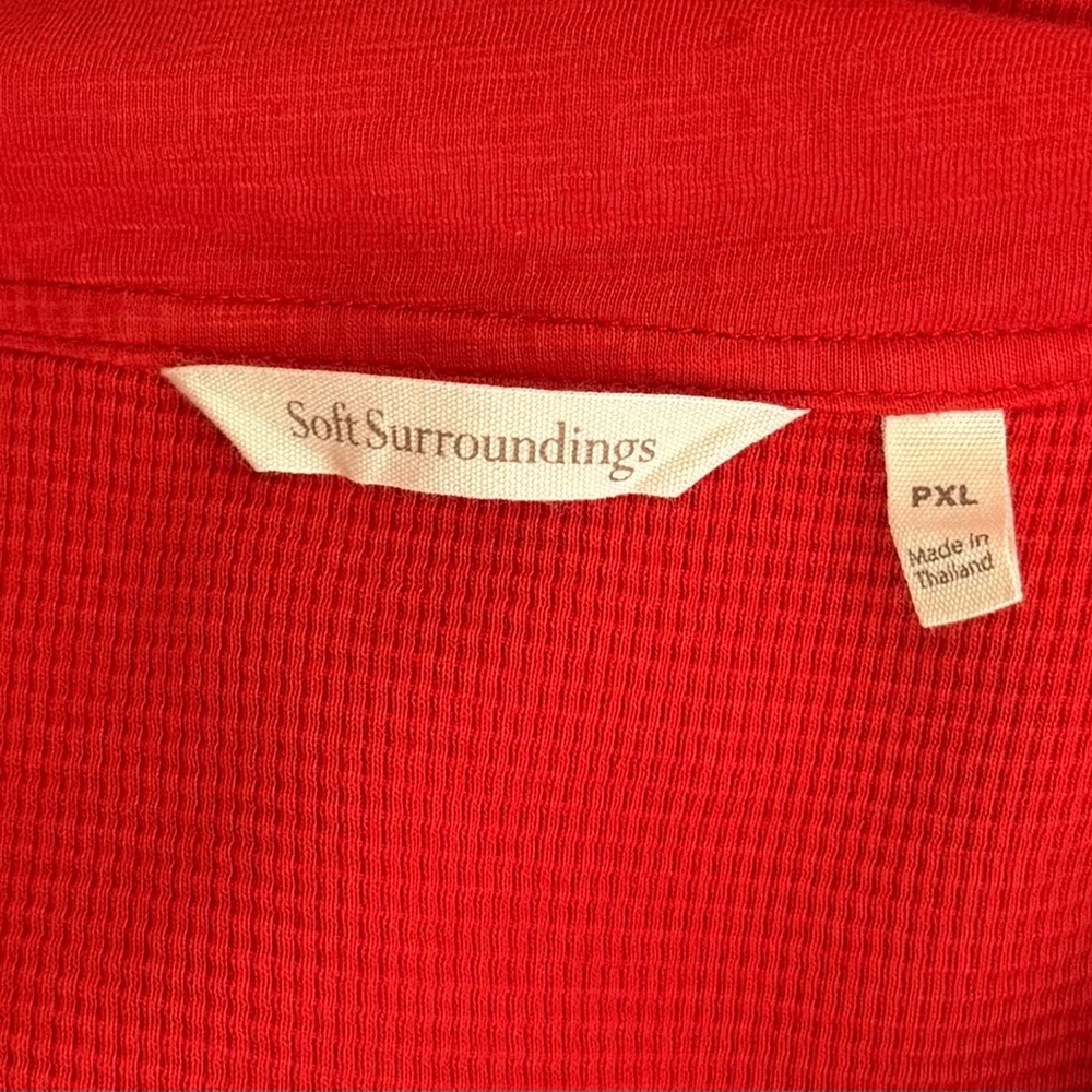 Soft Surroundings Take Two Waffle Knit Tunic Size XL Petite Top Pockets Buttons - Picture 6 of 8